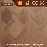 Artistic design white oak multilayer hexagonal parquet engineered wood flooring